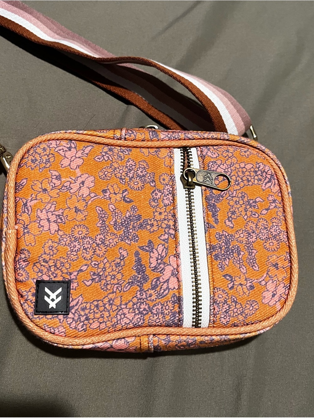 Threads crossbody floral orange sling bag